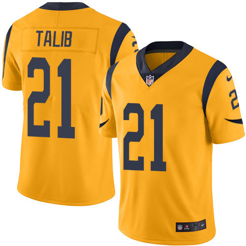 Nike Rams #21 Aqib Talib Gold Men's Stitched NFL Limited Rush Jersey - Click Image to Close